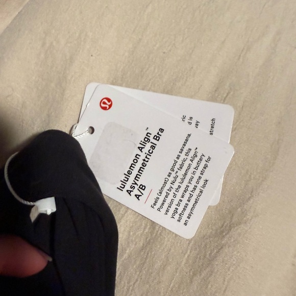 NWT lulu lemon align asymmetrical bra A/B in black - Picture 6 of 7
